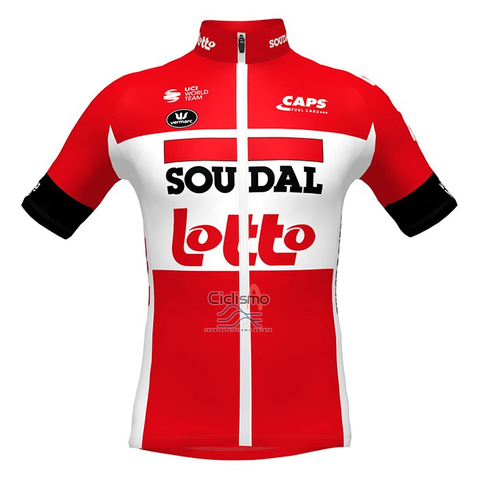Lotto Soudal Ropa Ciclismo Culotte Corto 2022 Mangas Cortas Rojo